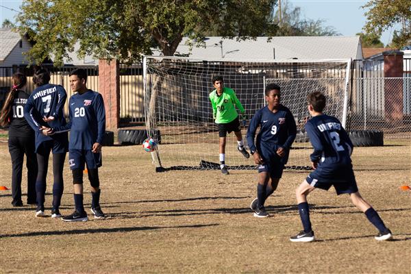 Students playing soccer during the 7th Annual Soccer Classic, Thursday, December 8, 2022.